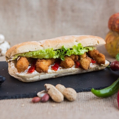 Ciabatta cu pui crispy